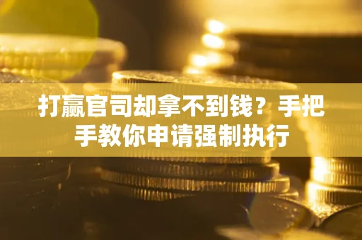 武汉打赢官司却拿不到钱？手把手教你申请强制执行