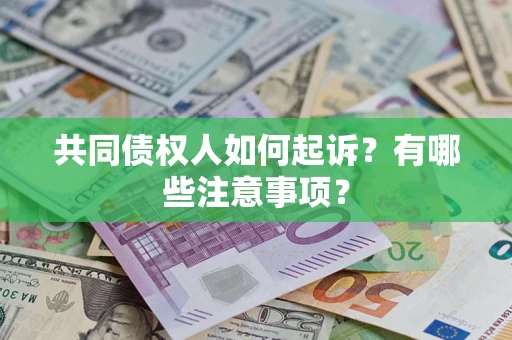 武汉共同债权人如何起诉？有哪些注意事项？